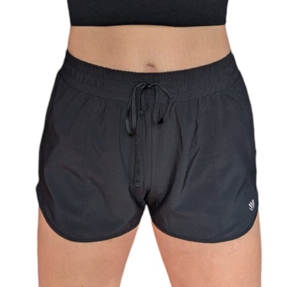 Forever 21 Black or Blue Mid Rise Reversible Sports Shorts, Drawstring, Women S - Picture 1 of 10